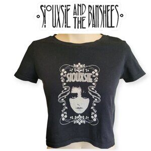 Siouxsie and the Banshees Black Band Baby Tee Size S Perfect Goth Girl Top